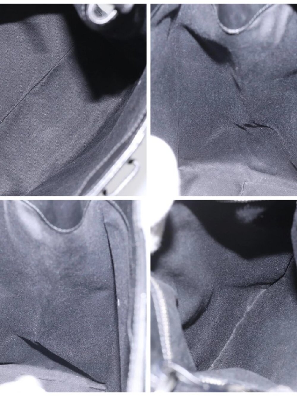 GUCCI GG Canvas Tote Bag Black Silver 109101 Auth nb119 - Picture 15 of 16